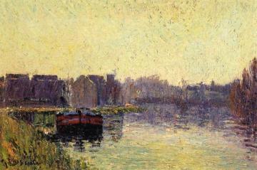 Barges on the Oise Artwork by Gustave Loiseau