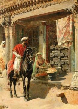Street Vendor, Ahmedabad Artwork by Edwin Lord Weeks