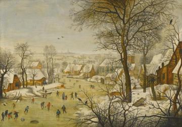 Winter Landscape With Skaters And Bird Trap Artwork by Pieter Bruegel the Elder