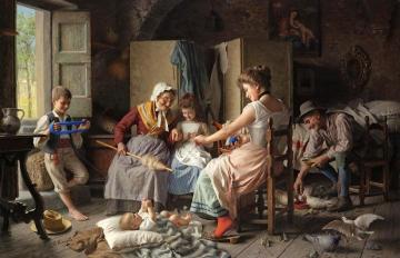 A Happy Family Artwork by Giovanni Battista Torriglia