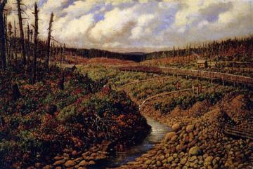 Sluicing for Gold, British Columbia Artwork by William George Richardson Hind