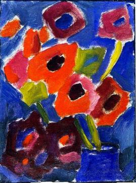 Flowers In A Blue Vase Artwork by Alexej Jawlensky
