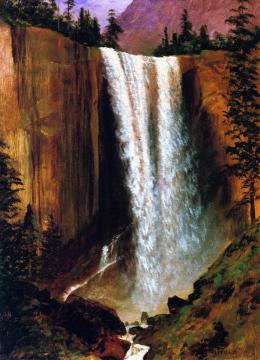 Vernal Fall Artwork by Albert Bierstadt