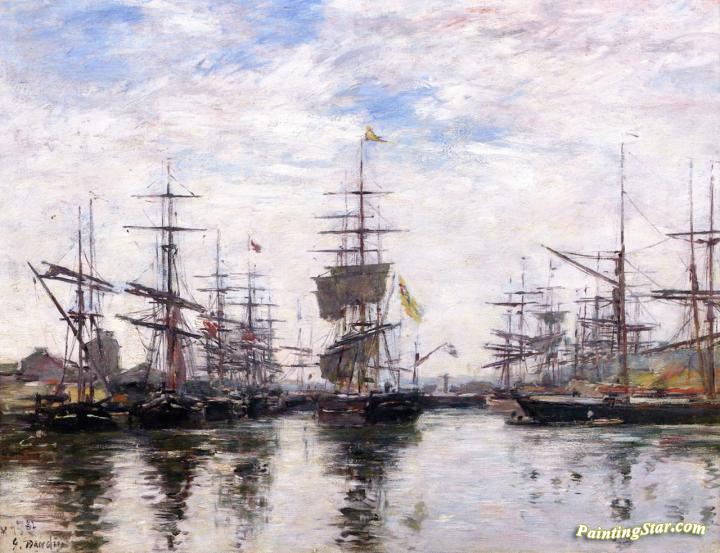 Le Havre, un Bassin Artwork by Eugène-Louis Boudin