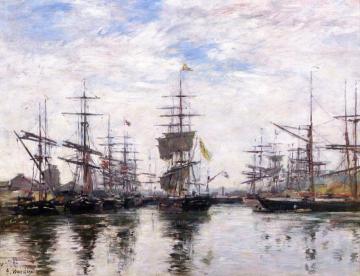 Le Havre, un Bassin Artwork by Eugène-Louis Boudin