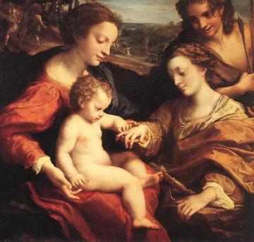 The Mystic Marriage of St. Catherine Artwork by Correggio