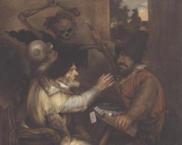 Fighting Cardplayers and Death Artwork by Jan Lievens