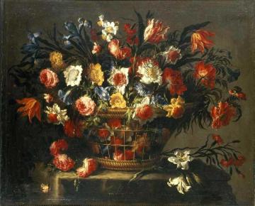 Basket Of Flowers Artwork by Juan de Arellano