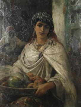 A Kabyle Fruit Seller, Algiers Artwork by Robert Kemm
