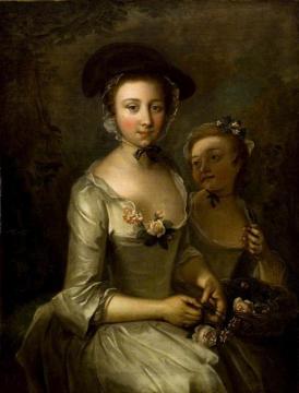 Two Young Women Artwork by Philippe Mercier