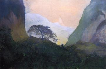 Landscape, Evening, Tahiti, Pass and Peak of Vaiaroa, Taiarapu Artwork by John La Farge