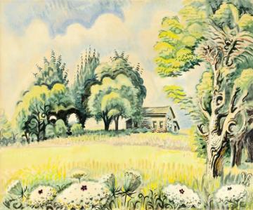 Little House In August - Ease Of Line Lake - Western New York Artwork by Charles Burchfield