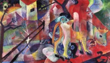 Picture With Cow Artwork by Heinrich Campendonk