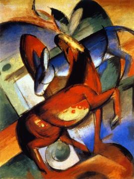 Horse and Donkey Artwork by Franz Marc