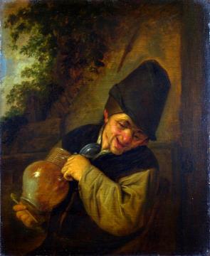 A Peasant holding a Jug and a Pipe Artwork by Adriaen van Ostade