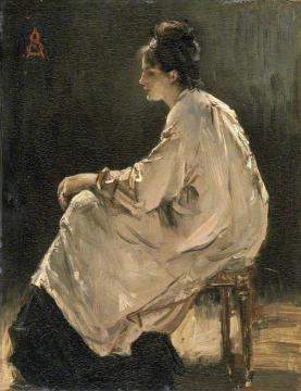 Seated Girl Artwork by Alfred Stevens
