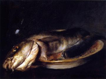 Fish on a Plate Artwork by William Merritt Chase