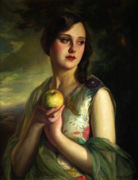 Mujer con Manzana Artwork by Victor Moya Calvo