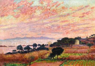 The Bay at Sunset (Saint Clair) Artwork by Theo van Rysselberghe