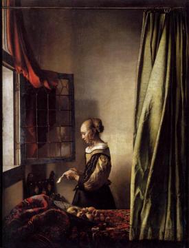Girl Reading a Letter at an Open Window Artwork by Johannes Vermeer