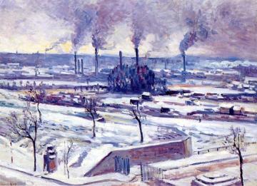 Snow at Pont du Jour Artwork by Maximilien Luce