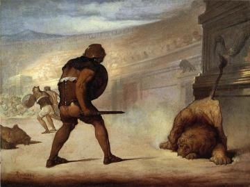 Lion in the Arena Artwork by William Rimmer