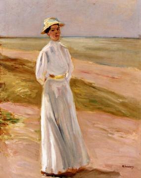 The Artist's Daughter Walking on the Beach Artwork by Max Liebermann