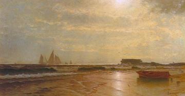 At Narragansett Pier Artwork by Alfred Thompson Bricher
