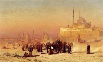 On The Way Between Old And New Cairo, Citadel Mosque Of Mohammed Ali, And Tombs Of The Mamelukes Artwork by Louis Comfort Tiffany