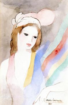 Girl with a Scarf Artwork by Marie Laurencin