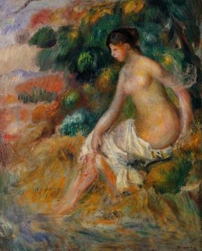 Nude In The Greenery Artwork by Pierre Auguste Renoir