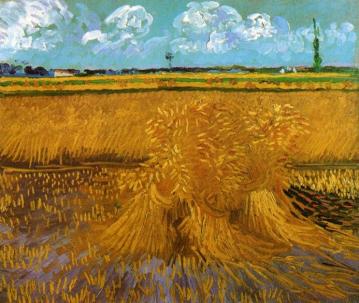 Wheat Field with Sheaves Artwork by Vincent Van Gogh