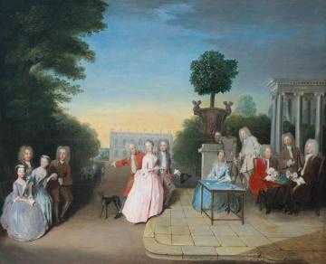 The Schutz Family and their Friends on a Terrace Artwork by Philippe Mercier