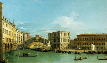 Venice:  The Rialto Bridge from the North Artwork by Giovanni Antonio Canal