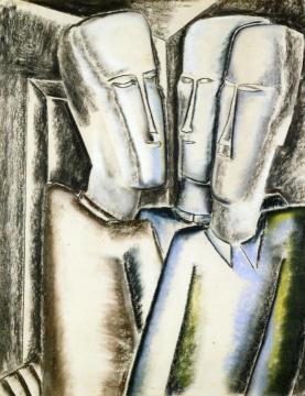 Three Men Artwork by Ossip Zadkine