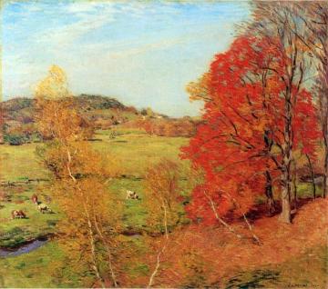 Red Maple Artwork by Willard Leroy Metcalf