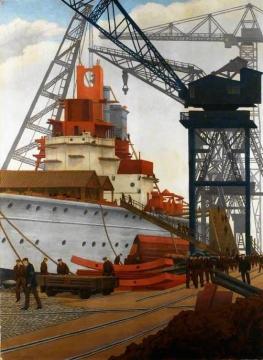 Building a Battleship Artwork by Charles Ginner