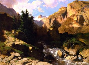 Mountain Torrent Artwork by Alexandre Calame