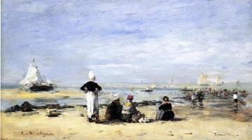 Low Tide at Trouville Artwork by Eugène-Louis Boudin