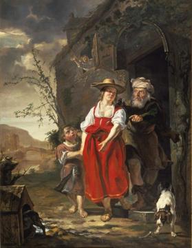 The Dismissal of Hagar Artwork by Gabriel Metsu