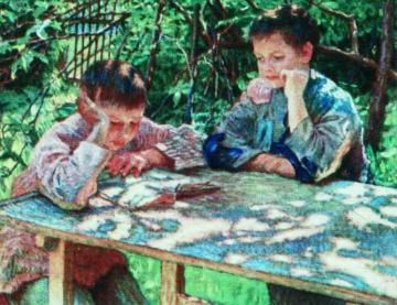 Knowledge is Power Artwork by Nikolai Petrovich Bogdanov-belsky
