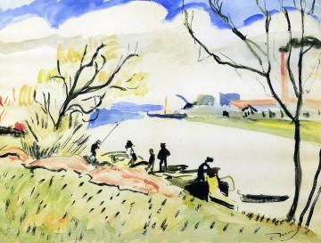 The Seine At Nanterre Artwork by Andre Derain
