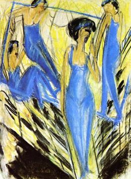 Blaue Artisten Artwork by Ernst Ludwig Kirchner