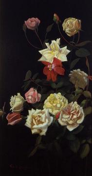 Still Life of Roses Artwork by George Cochran Lambdin