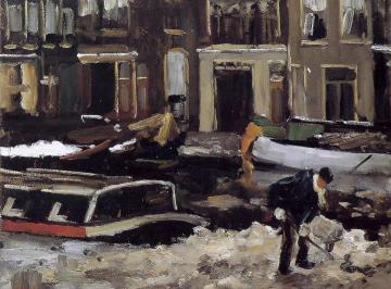 Snow Clearing On Amsterdam Canal Artwork by Floris Arntzenius