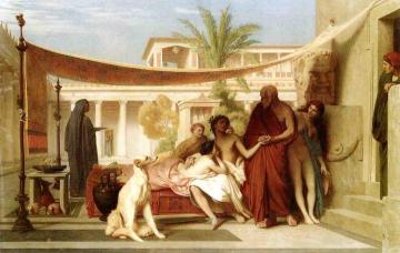 Socrates Seeking Alcibiades in the House of Aspasia Artwork by Jean Leon Gerome