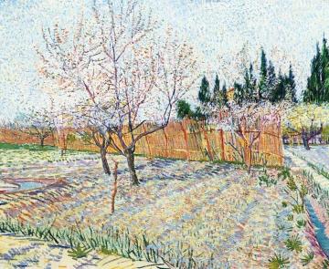 Orchard with Peach Trees in Blossom Artwork by Vincent Van Gogh