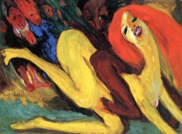 Raving Woman Artwork by Emil Nolde