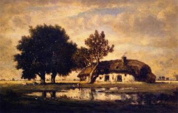 Landscape with Cottage Artwork by Gilbert Munger