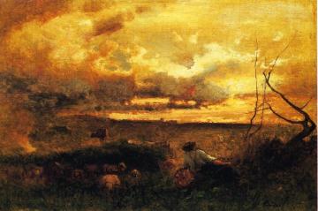 Golden Sunset Artwork by George Inness